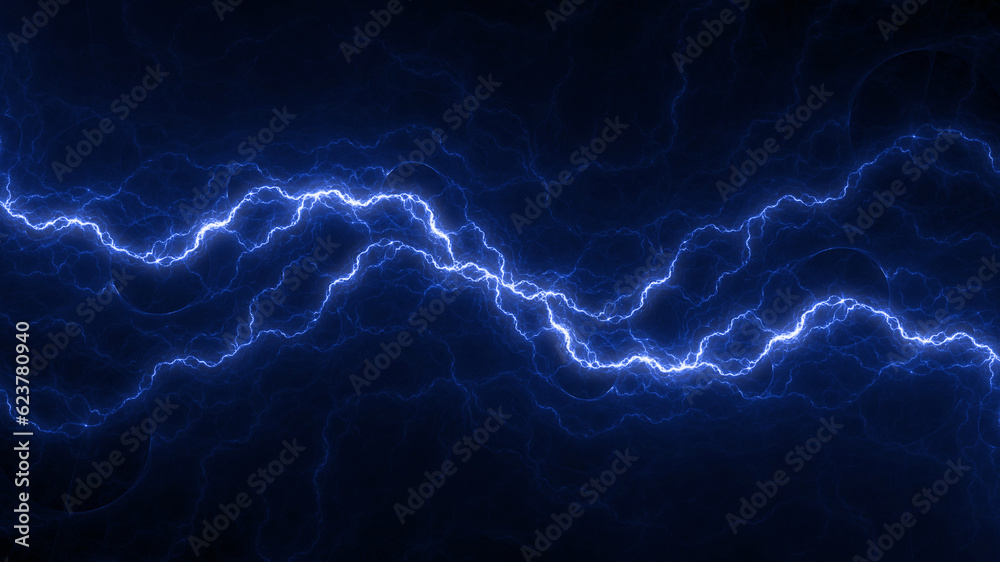 Blue fractal lightning background, electrical abstract Blue fractal lightning background, electrical abstract