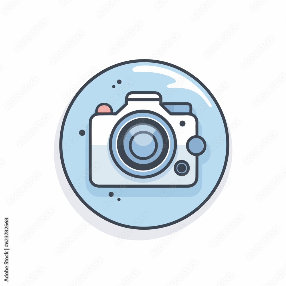 Vector of a flat camera icon on a white background