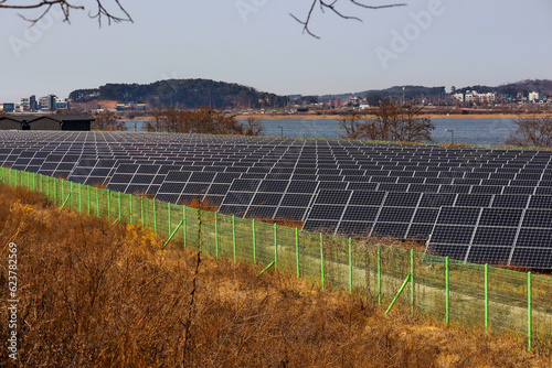 solar panels on the roof or floor