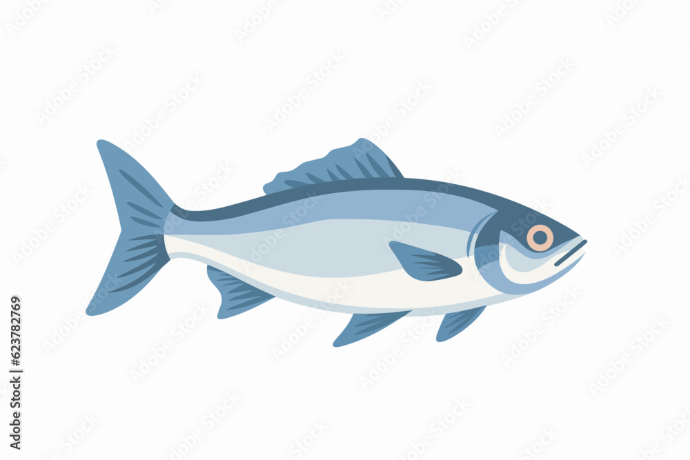 Vector of a blue and white fish on a white background Vector of a blue and white fish on a white background