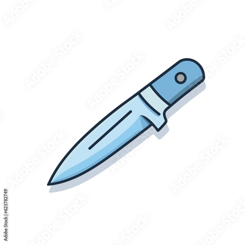 Vector of a blue handled knife on a white background