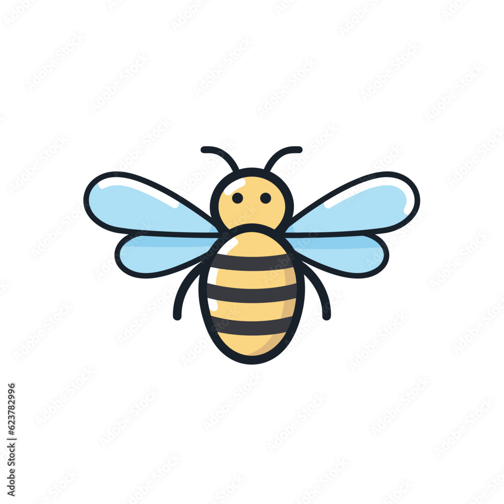 Vector of a bee sitting on a white surface Vector of a bee sitting on a white surface