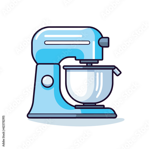 Vector of a blue mixer on a white background