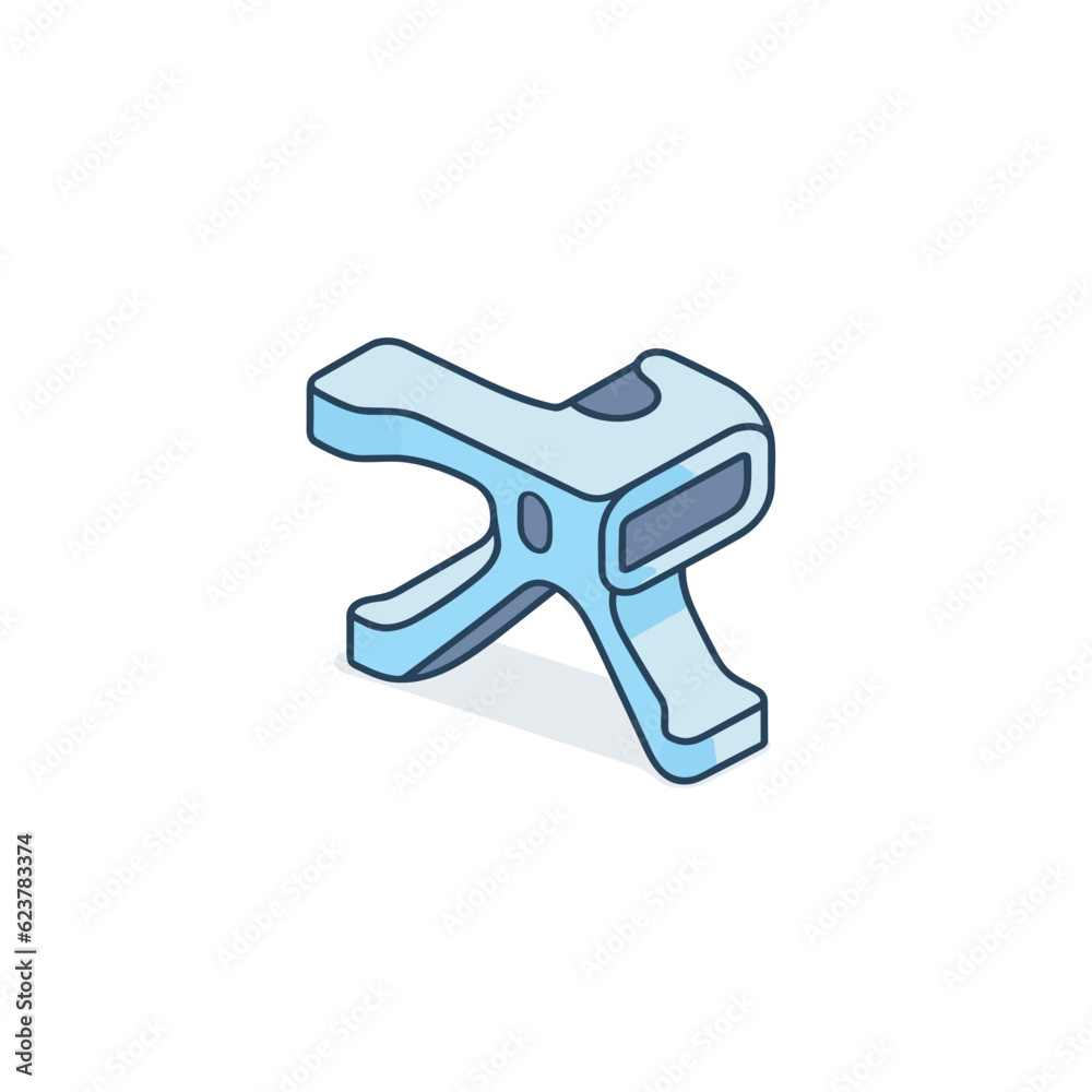 Fototapeta premium Vector of a blue plastic object isolated on a white background