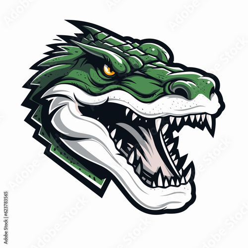 Esport vector logo crocodile, crocodile icon, crocodile head, vector, sticker © Stitch