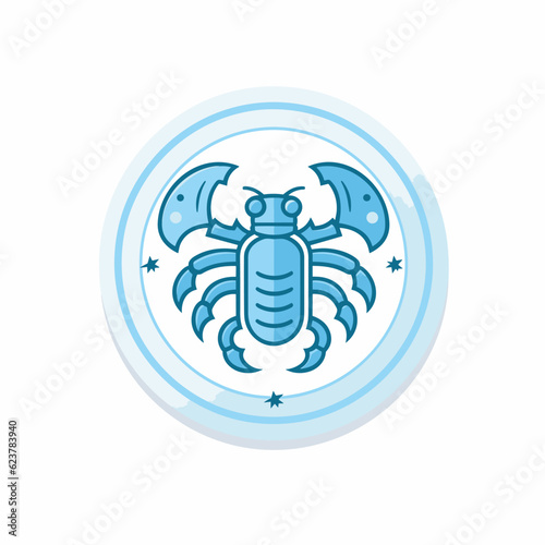 Vector of a blue scorpion icon on a flat white background