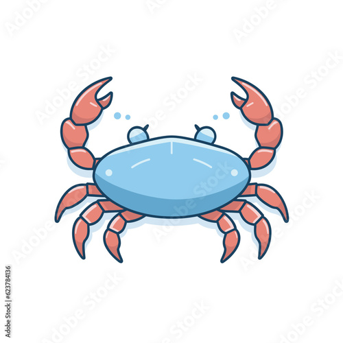Vector of a flat icon vector of a blue shelled crab