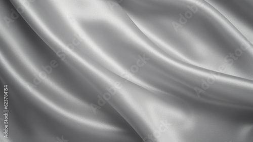 Grey fabric cloth texture background with abstract soft waves. Generative ai.