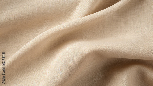 Brown fabric cloth texture background with abstract soft waves. Generative ai.