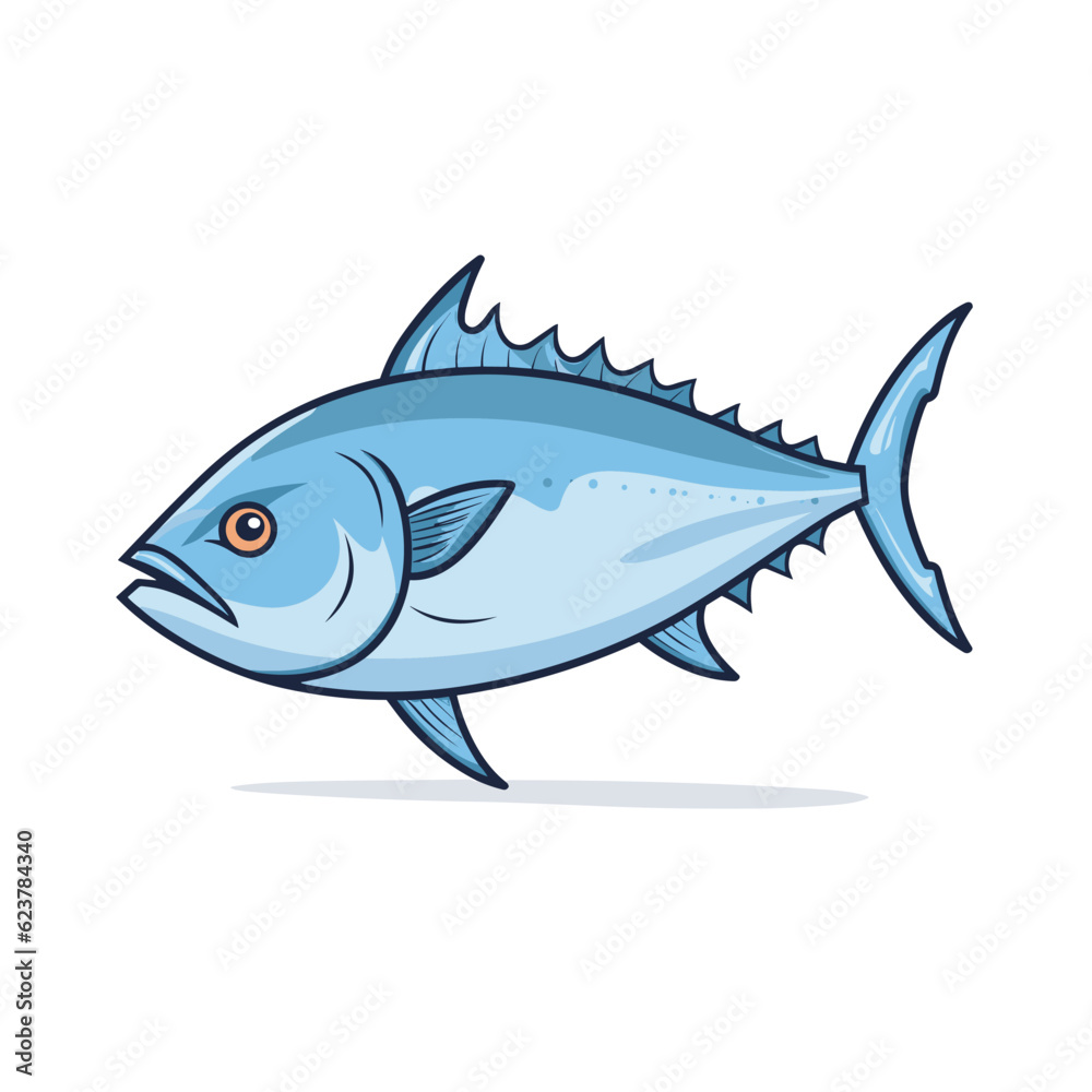 Vector of a flat icon of a blue marlin fish on a white background Vector of a flat icon of a blue marlin fish on a white background