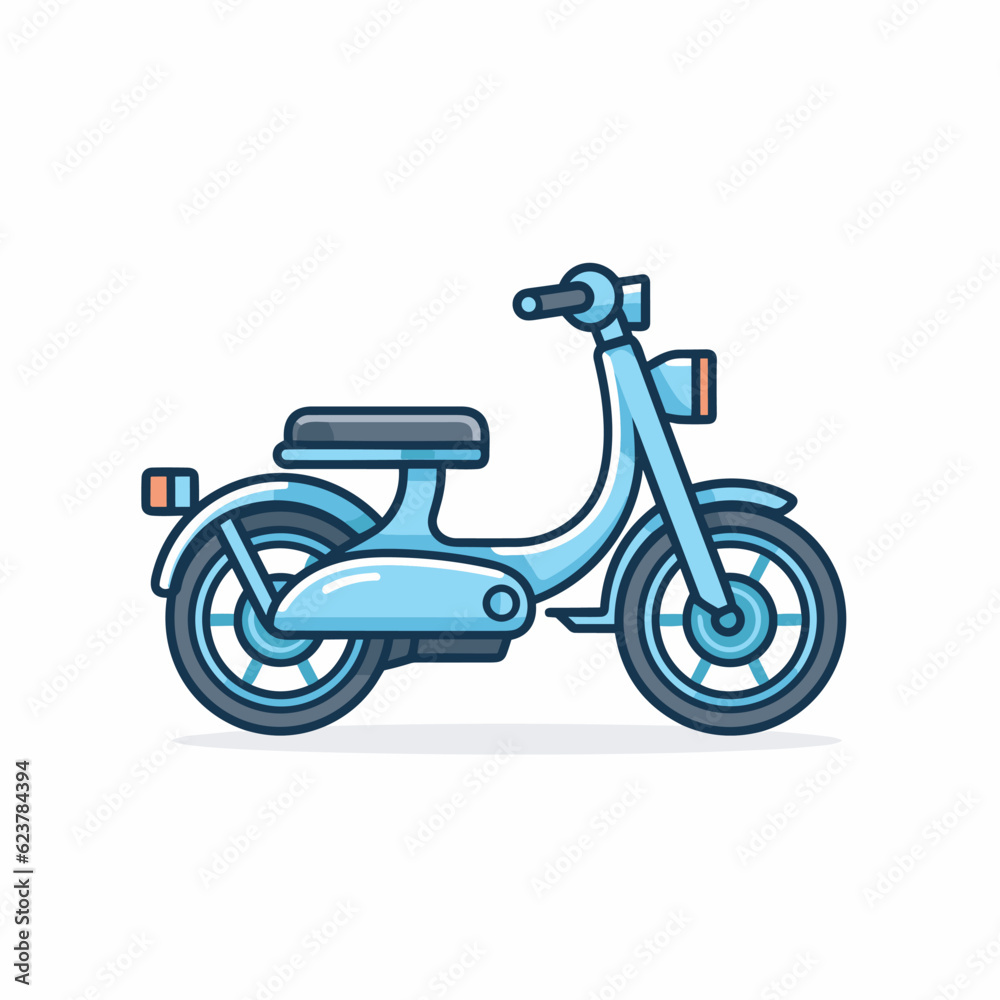 Vector of a flat icon vector of a scooter on a white background