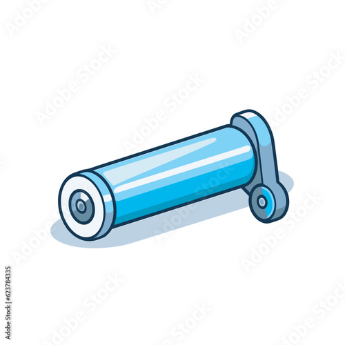 Vector of a roll of blue tape on a white background