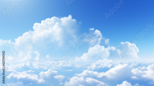 Beautiful blue sky and clouds with daylight natural background. Generative ai.