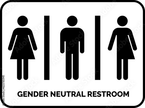 Gender Neutral Restroom Sign.All gender restroom sign photo