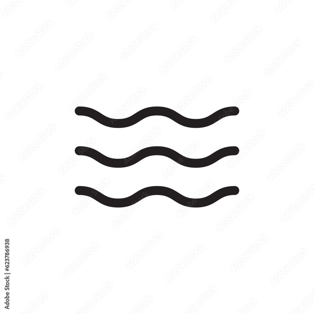 Wave vector icon. Waves flat sign design. Sea waves symbol pictogram. UX UI icon Wave vector icon. Waves flat sign design. Sea waves symbol pictogram. UX UI icon