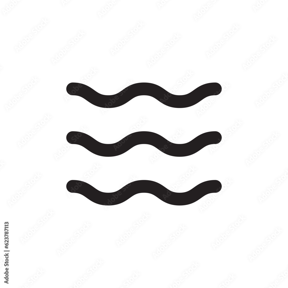 Wave vector icon. Waves flat sign design. Sea waves symbol pictogram. UX UI icon Wave vector icon. Waves flat sign design. Sea waves symbol pictogram. UX UI icon