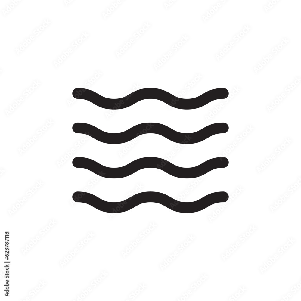 Wave vector icon. Waves flat sign design. Sea waves symbol pictogram. UX UI icon Wave vector icon. Waves flat sign design. Sea waves symbol pictogram. UX UI icon