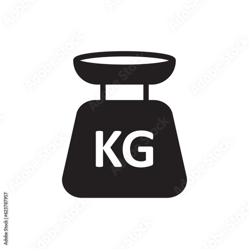 Weight scales vector icon. Kg flat sign design. Kilogram weight scale symbol pictogram. UX UI icon