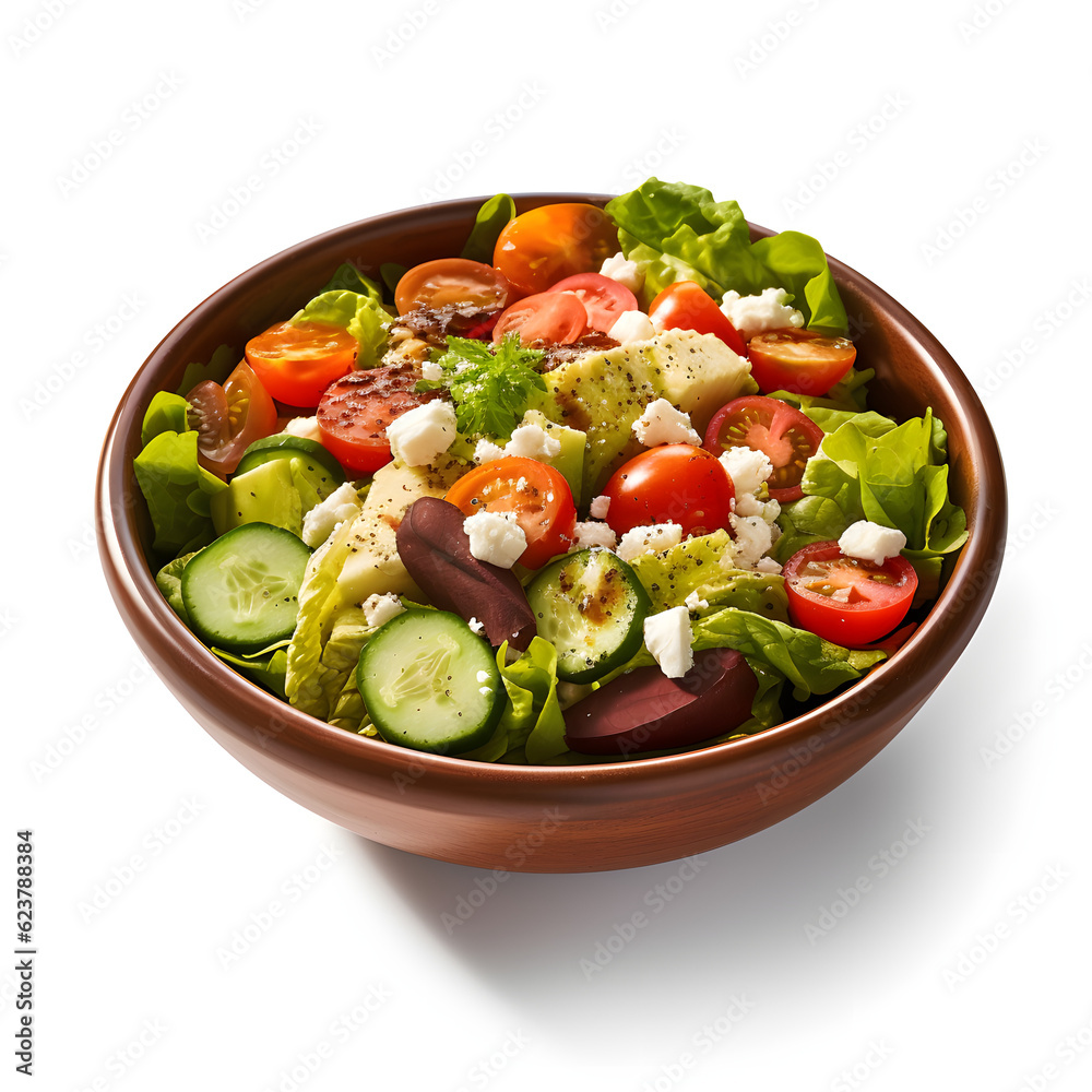 Generative AI Bowl of mixed salad Image - Ideal for Culinary Websites and Blogs