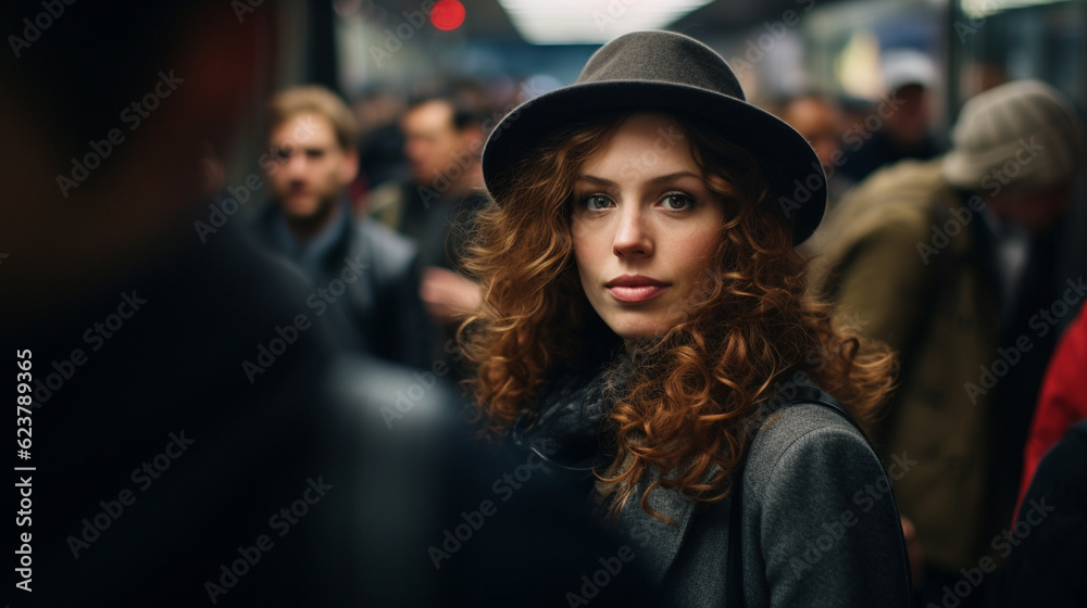 A street photographer blending into the crowd, capturing candid moments of city life and human interactions Generative AI