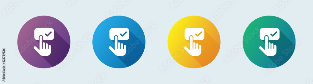 Subscribe solid icon in flat design style. Follow button signs vector illustration. Subscribe solid icon in flat design style. Follow button signs vector illustration.