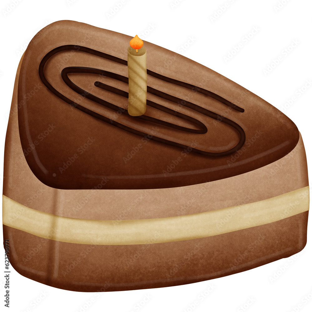 Chocolate cake isolated on transparent background Chocolate cake isolated on transparent background
