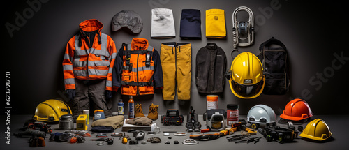 Various Industrial safety equipment to protect personal safety