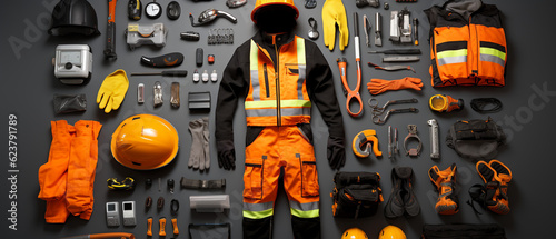 Various Industrial safety equipment to protect personal safety photo