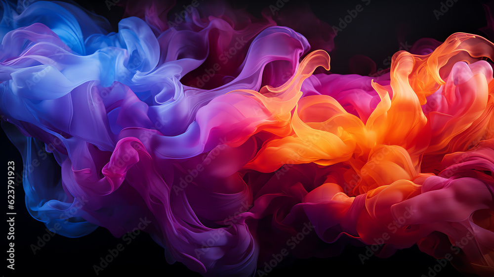 colorful smoke, AI generated
