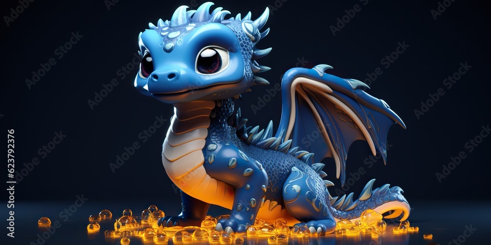 AI Generated. AI Generative. Asian chinese little cute dragon figure toy game. Symbol of culture new year power holiday. Graphic Art AI Generated. AI Generative. Asian chinese little cute dragon figure toy game. Symbol of culture new year power holiday. Graphic Art