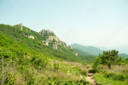 Korean mountain side landscape