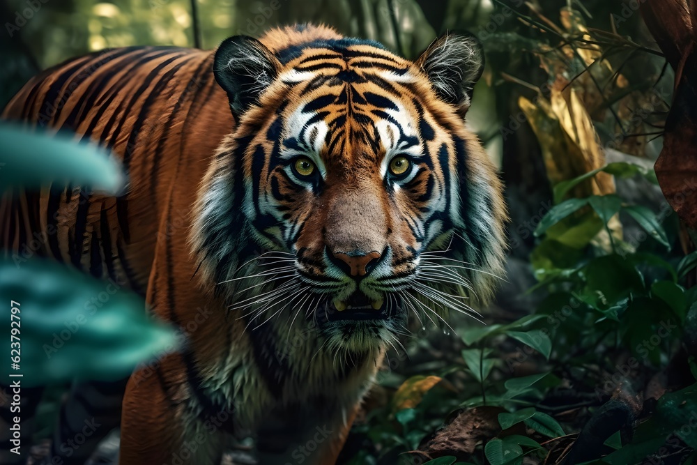 a tiger in the forest