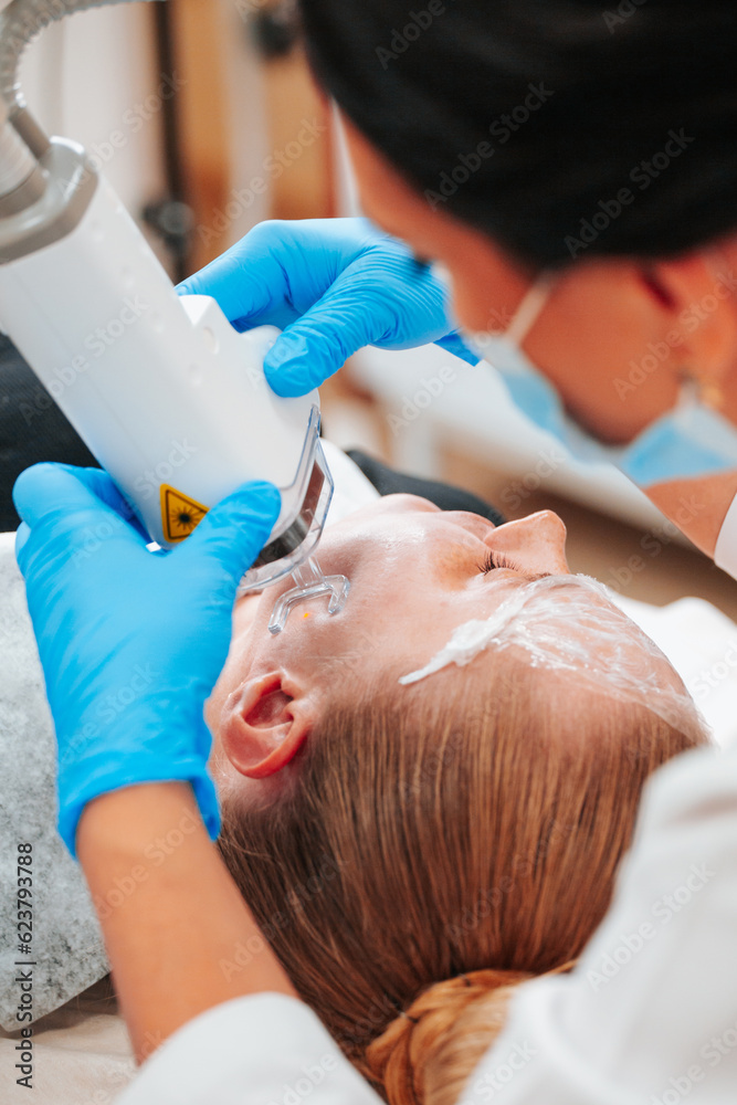 Procedure Laser resurfacing is a procedure in which a laser beam removes the dead skin layer Procedure Laser resurfacing is a procedure in which a laser beam removes the dead skin layer