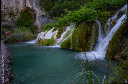 Waterfall in plitvice national park 