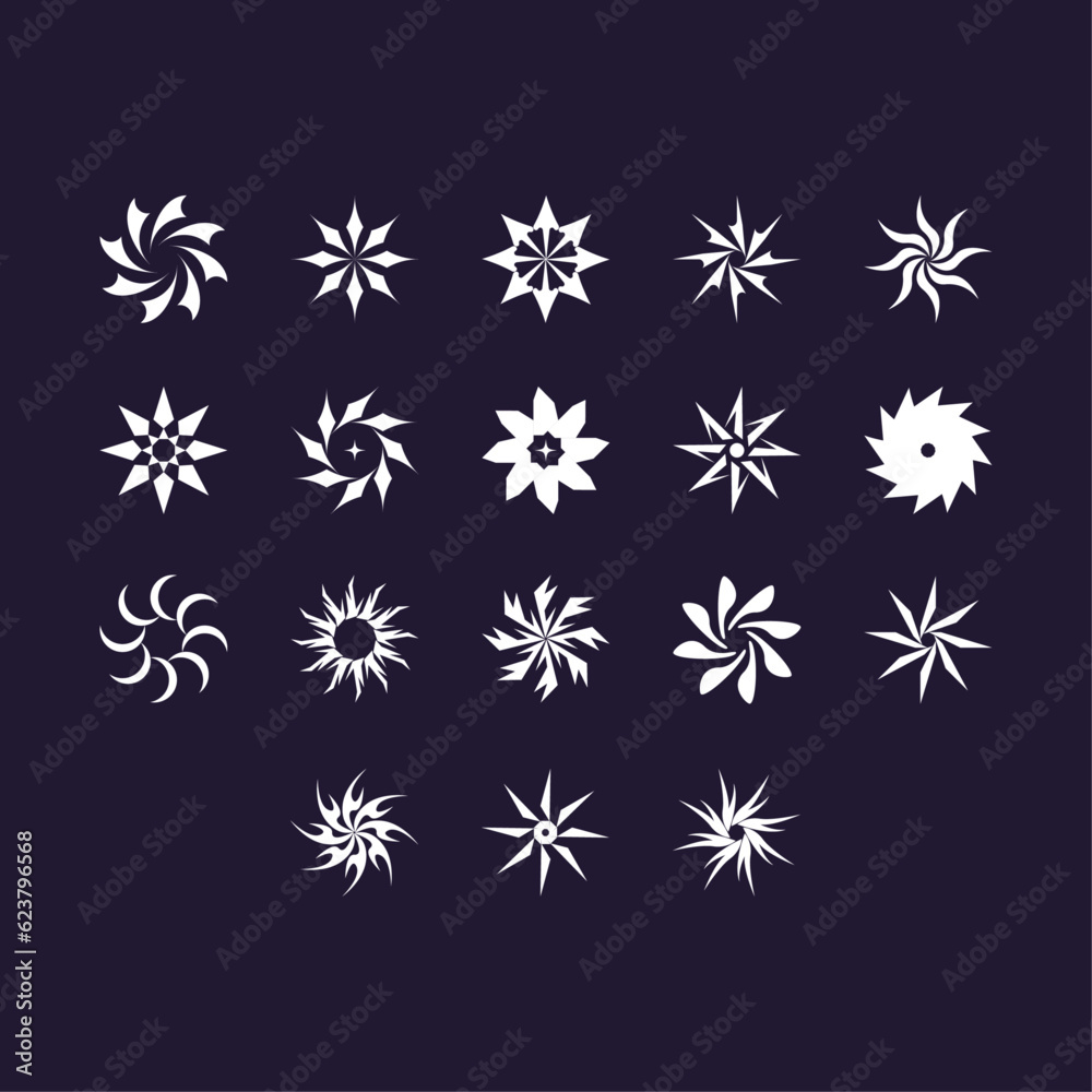 Circulars Outlines Abstract Geometric Vector universal Shapes Y2K style modern design, brutalist Icons, basic figures in retro futuristic assets, symbols and objects for logo, posters, banners,