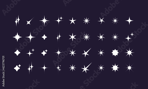 Stars Abstract Geometric Vector universal Shapes Y2K style modern design, brutalist Icons, basic figures in retro futuristic assets, symbols and objects for logo, posters, banners, stickers