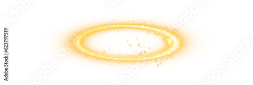Obraz na płótnie Golden halo angel ring Isolated on transparent background