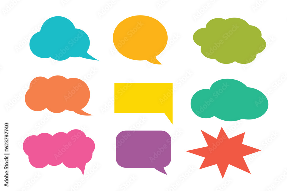 Set of callout, speech bubbles, chats, elements icons, vector illustration.