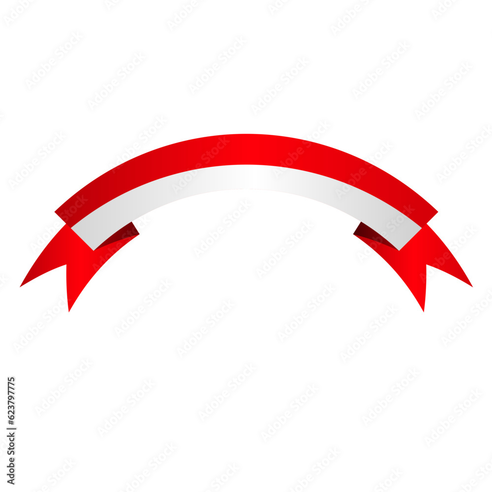 Red and white ribbon for Indonesian Independence Day celebration Red and white ribbon for Indonesian Independence Day celebration