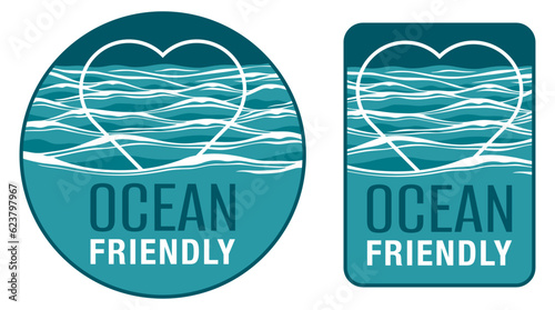 Ocean-friendly sticker - circle and square shape