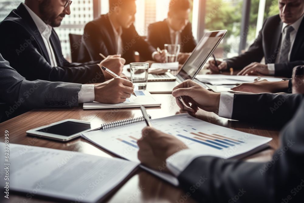 Business Consulting meeting working and brainstorming new business project finance investment concept Business Consulting meeting working and brainstorming new business project finance investment concept