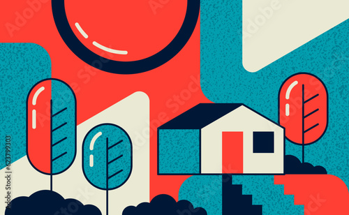 Rural geometric textured landscape 