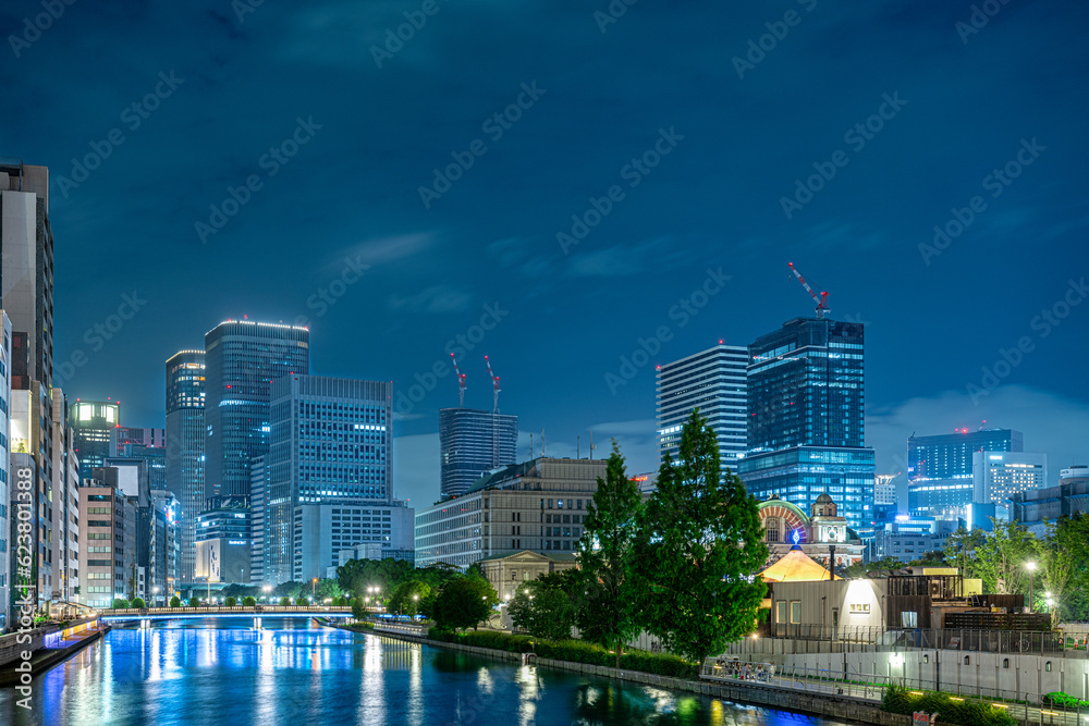 Obraz premium 大阪夜景【大阪北浜の夜景】