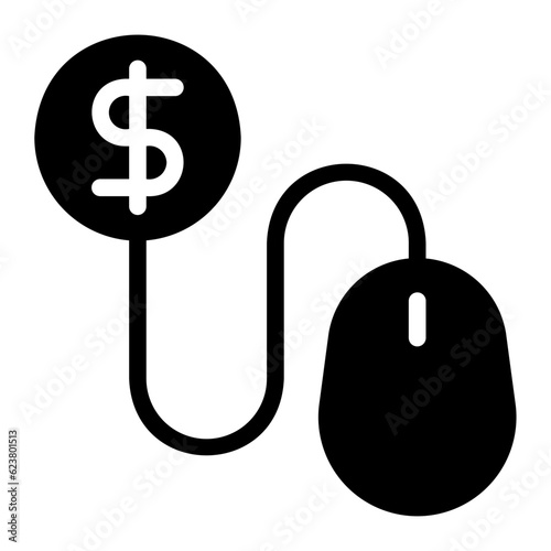 pay per click glyph icon