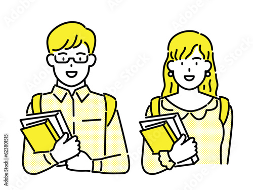Smiling student holding a book