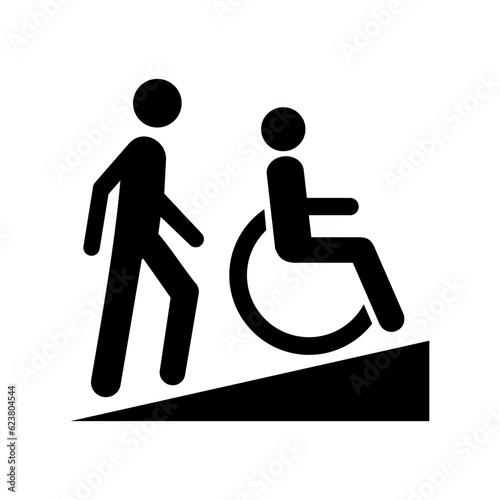 ISO 7001 AC 002: Slope or ramped access sign; International Standard Public information signs Slope or ramped access