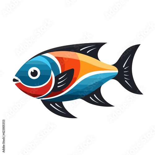Fish watercolor vector illustration  Seafood