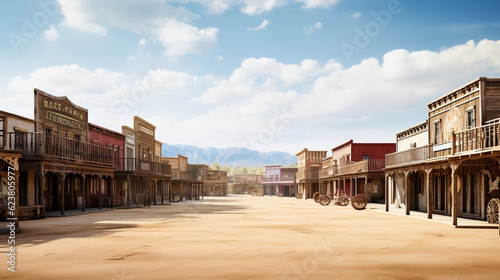 Western town with saloons, Generative Ai