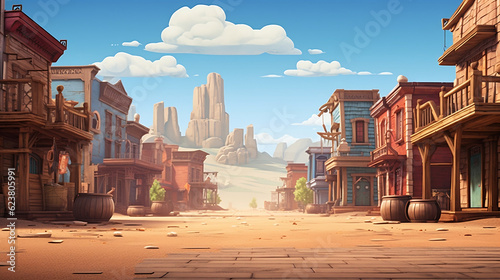 Western town with saloons, Generative Ai