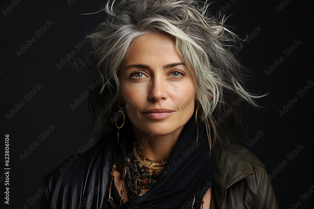 Portrait of a woman in her early 50s